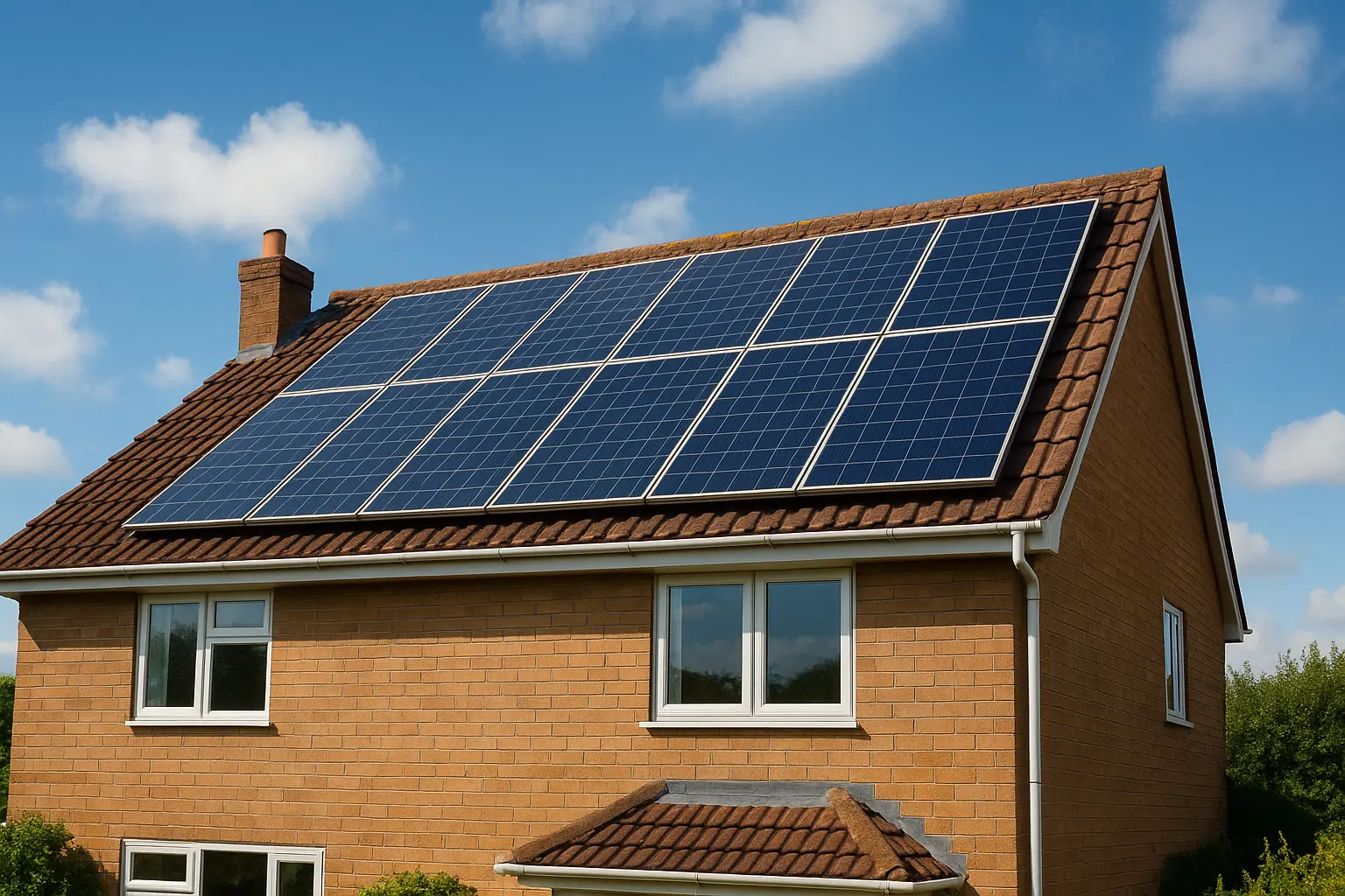 House with Solar Panels