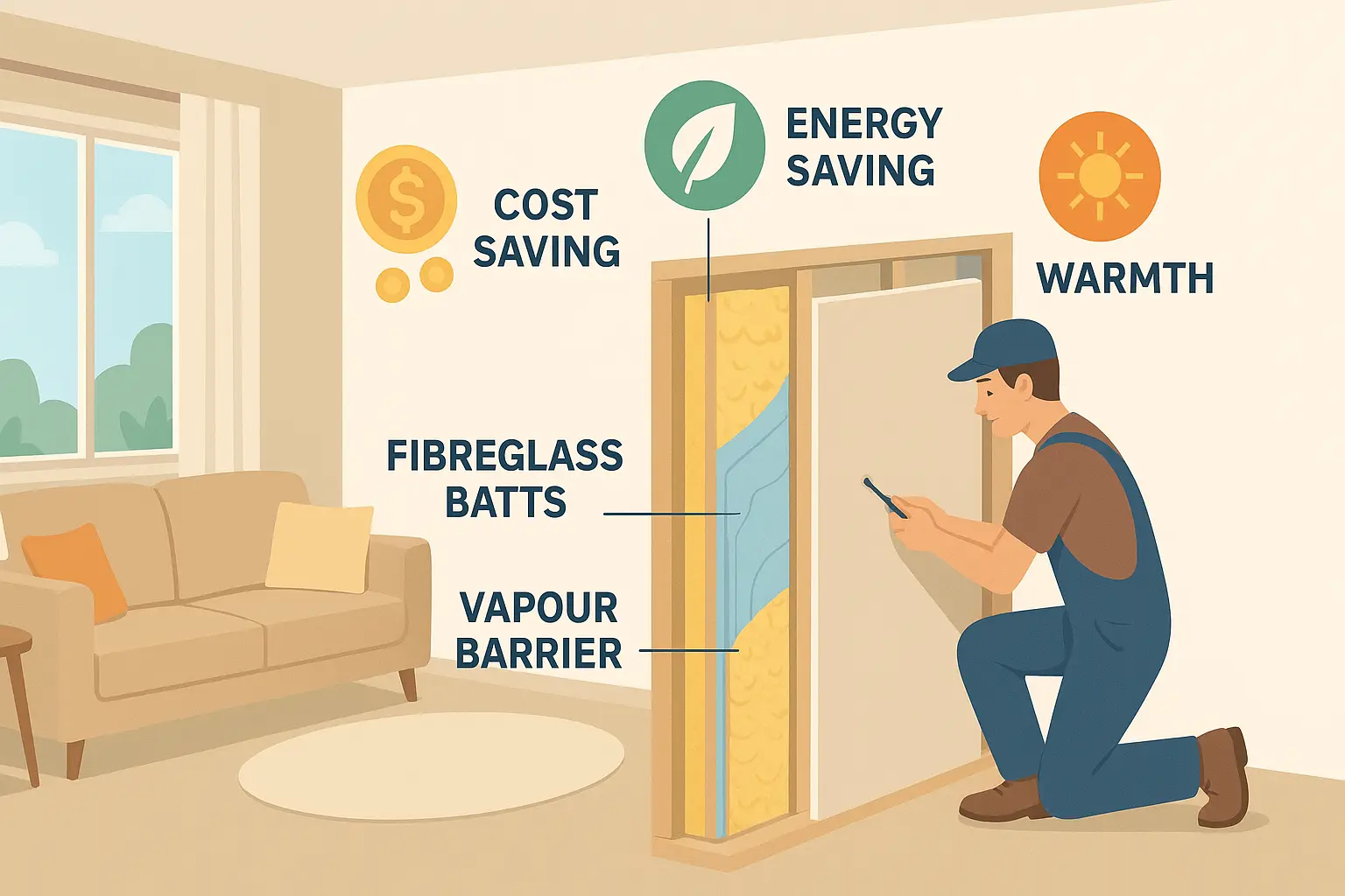 Cutaway View of Internal Wall Insulation