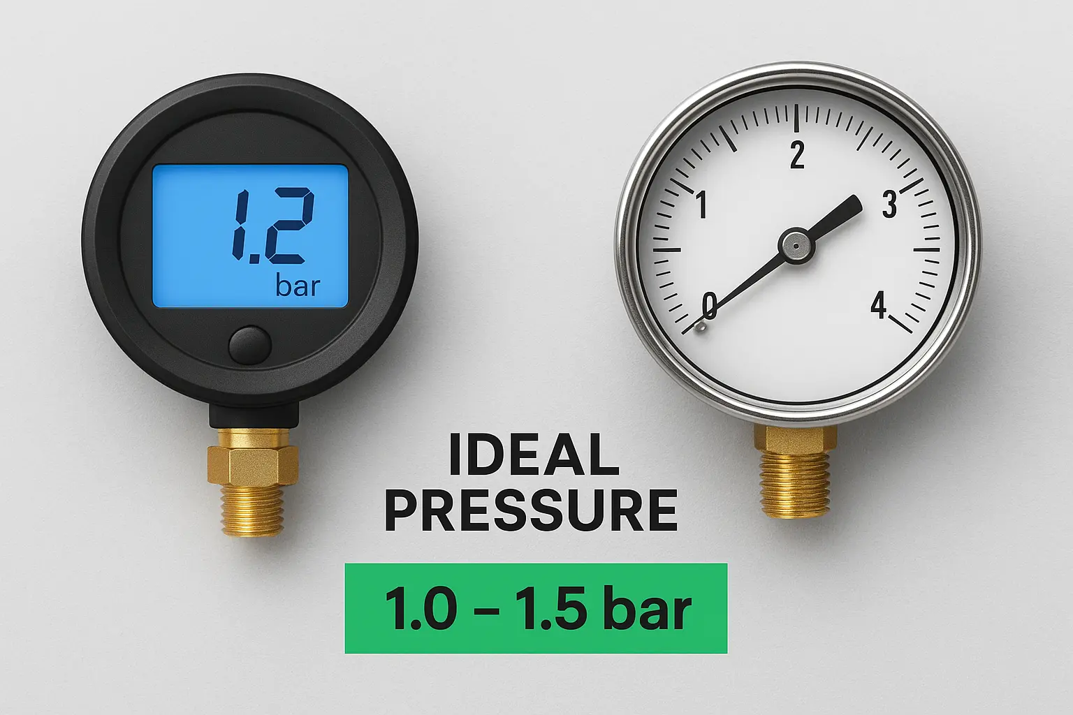 Digital and hydraulic boiler pressure gauges